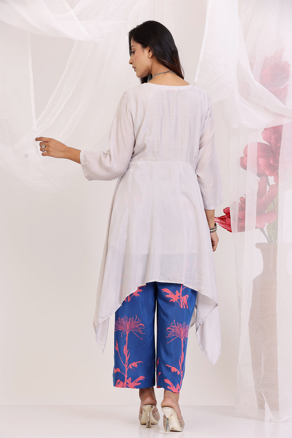 Light Grey And Blue Coord Set