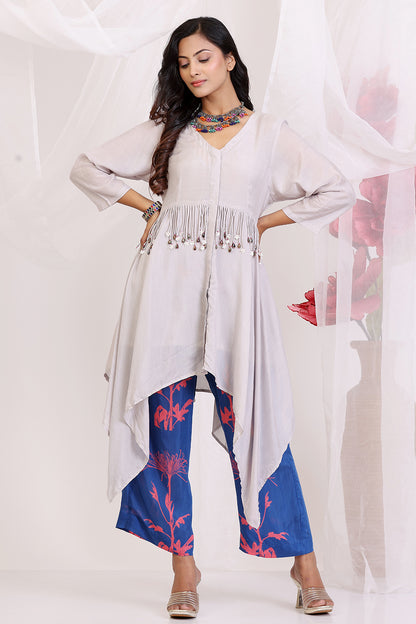 Light Grey And Blue Coord Set