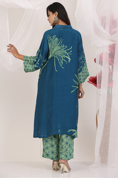 Kurta Set  Dark Blue Pear Green
