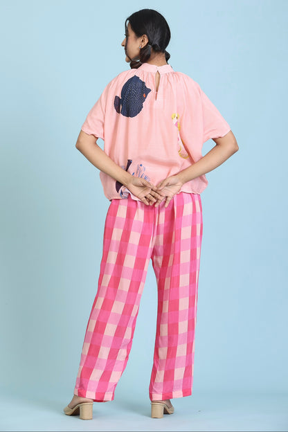 Peach And Magenta Coord