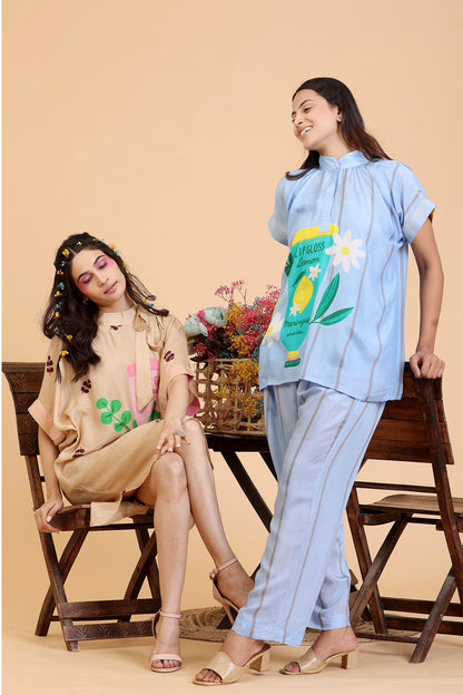Lipgloss Powder Blue Coord set