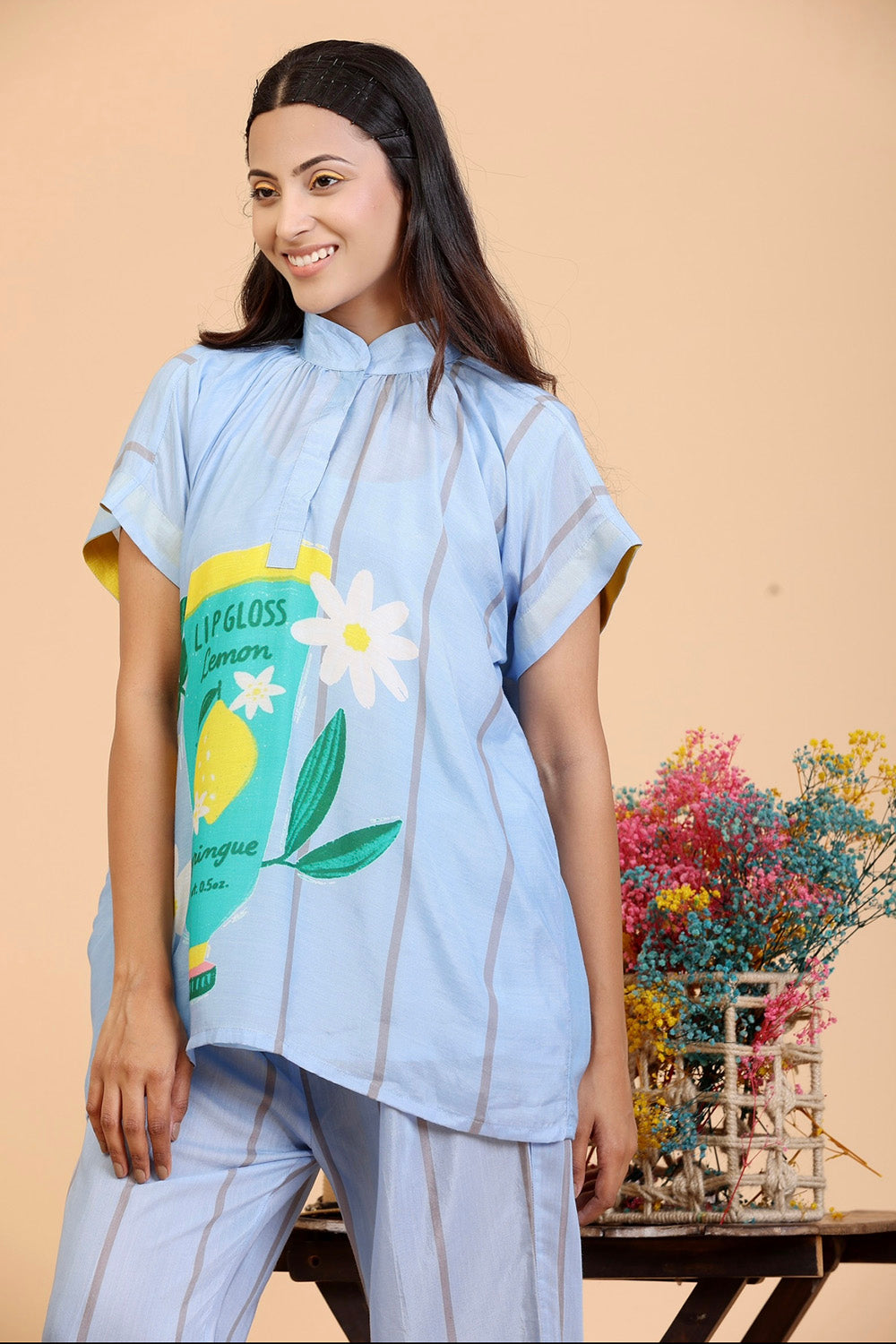 Lipgloss Powder Blue Coord set