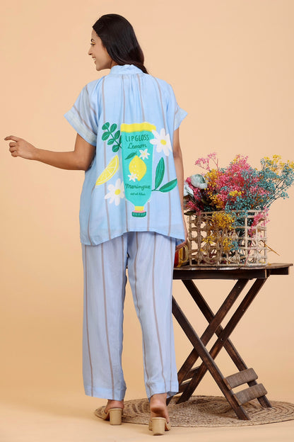 Lipgloss Powder Blue Coord set